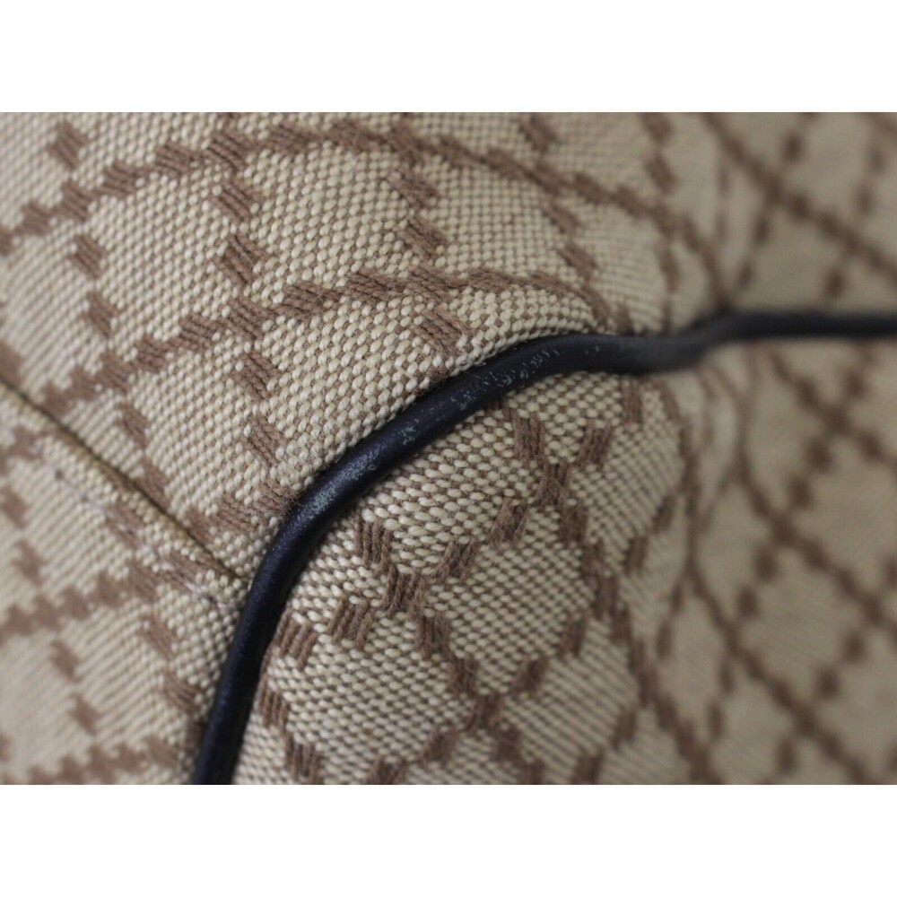 GUCCI Diamante Tote Bag canvas leather handbag brown black classic - Picture 6 of 7